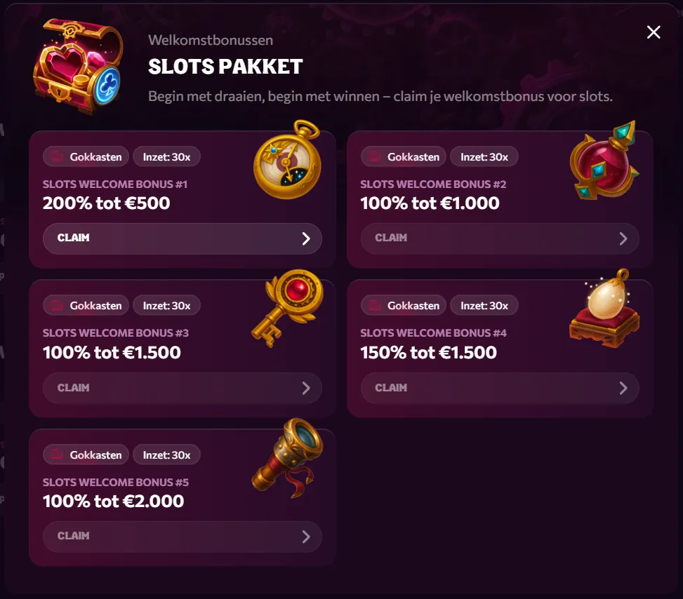 Overzicht van Chanze Casino bonussen en promoties voor spelers